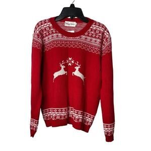 Cotton‎ Emporium Girls Crewneck Reindeer Christmas Sweater Size X Large New